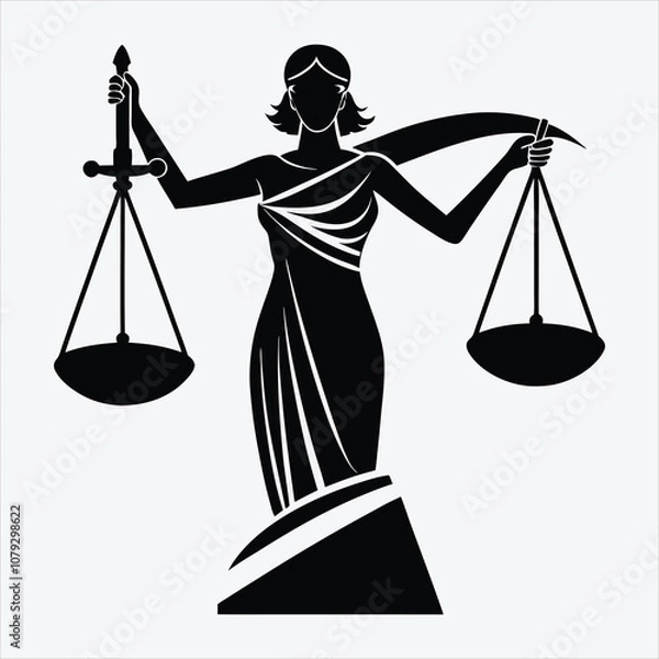 Fototapeta Justice for All cream, Silhouette White background illustration, Generative Ai