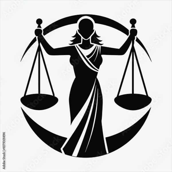 Fototapeta Justice for All cream, Silhouette White background illustration, Generative Ai