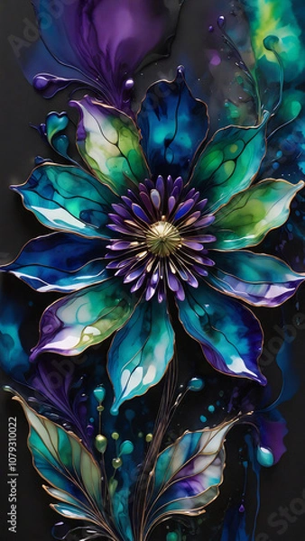 Obraz Wallpaper. Pattern. A mesmerizing abstract flower