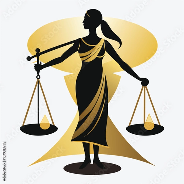 Fototapeta Justice for All cream, Vector White background illustration, Generative Ai