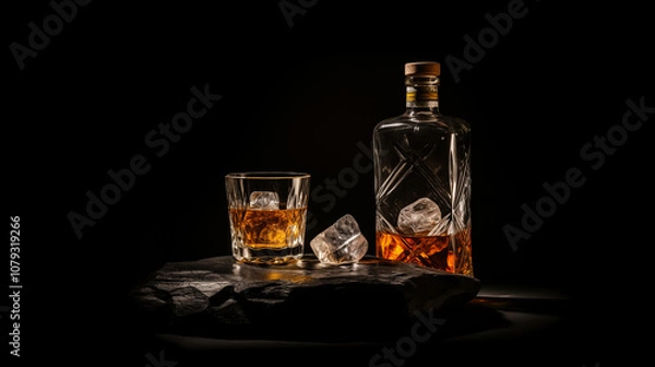 Obraz Whiskey. Strong alcoholic drink. Alcohol.