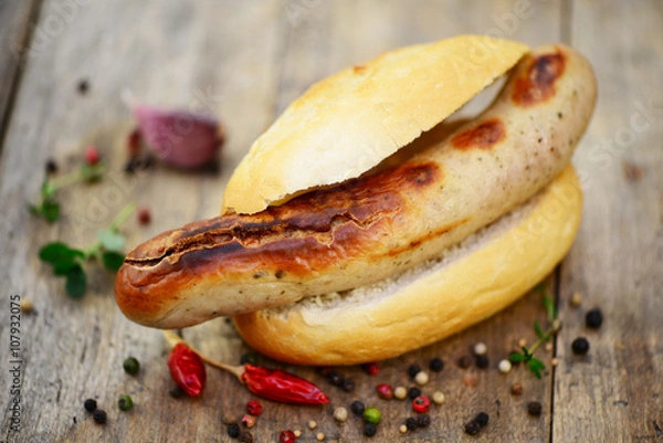 Fototapeta Bułki Bratwurst