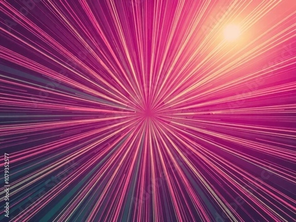 Fototapeta Dynamic sunburst vector background with vibrant rays spreading outwards in a radial pattern, sunburst