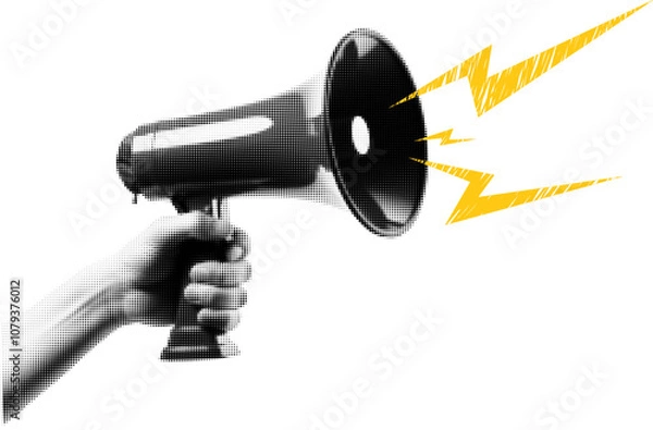 Obraz Megaphone Halftone Collage