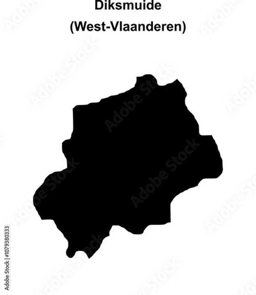 Fototapeta Diksmuide arrondissement blank outline map