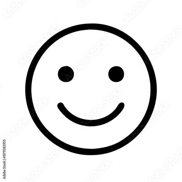 Obraz A simple vector icon featuring a smiley face designed to convey happiness and positivity, perfect for use in digital communication tools and graphic design projects