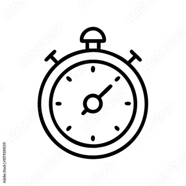 Obraz A simple vector icon displaying a stopwatch that represents time management and precision timing in various activities such as sports, cooking, and testing environments