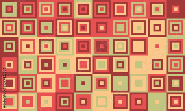 Fototapeta Abstract cube mosaic with structured colors and elegant simplicity. Ideal for textiles, creative prints, and decorative backgrounds.