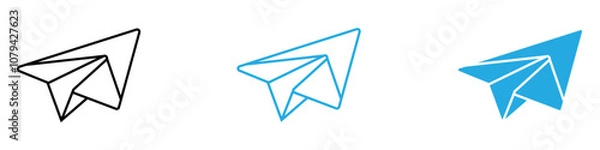 Fototapeta Send Icon Set Vector illustration in black