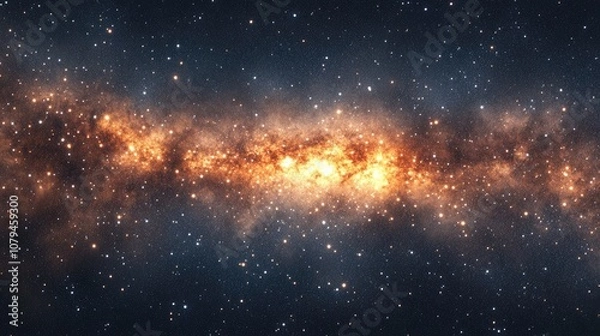 Fototapeta Milky Way galaxy featuring stars and cosmic dust on a starry night captured with soft focus and noise from a long exposure