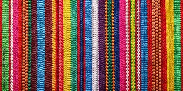 Fototapeta Bold and bright striped patterns made from individual stitches in various colors and textures, textured look, striped wallpaper, stitched details