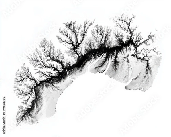 Obraz Abstract art inspired by nature, featuring intricate fine lines on a white background.