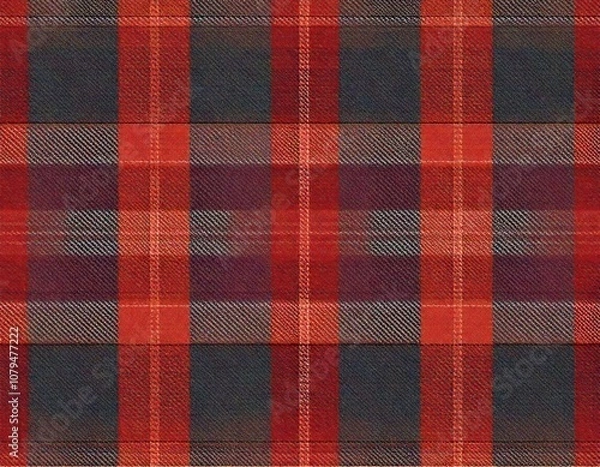 Obraz plaid checkered flannel pattern textile fabric material texture macro background