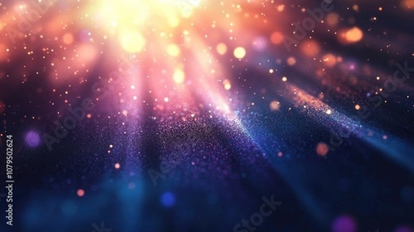 Fototapeta Burst of light with radiant particles and lines creating a captivating abstract rays backdrop