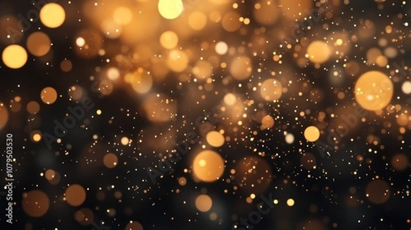 Fototapeta Abstract light bokeh background with 3D cartoon rendering of defocused light dots