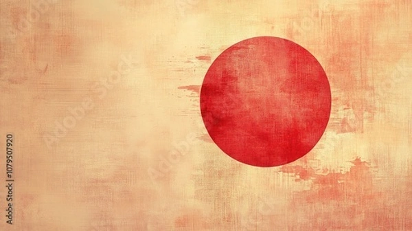 Fototapeta Stunning Red Circle Design on a Soft Peach Background