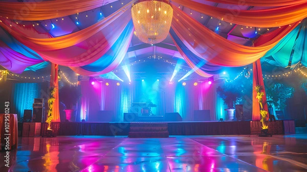 Fototapeta stage with spotlight