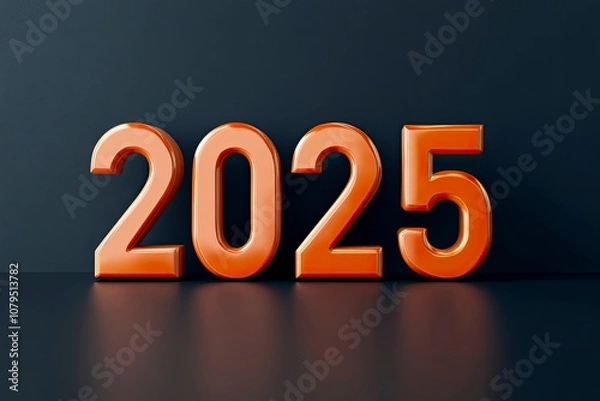 Fototapeta 3d rendering text "2025" , effect , ai