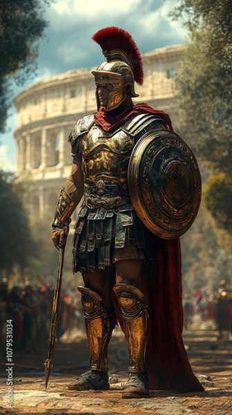 Obraz An imposing Roman legionary