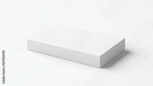 Obraz Empty white rectangular box template set against a plain white backdrop