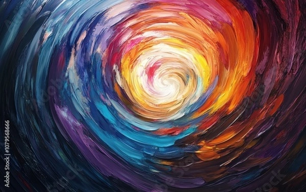 Fototapeta Abstract Swirling Colors, Oil Painting Texture, Colorful Vortex Background.