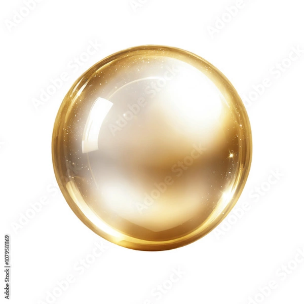 Obraz Shiny gold bubble on transparent background