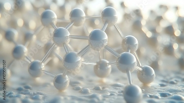 Obraz molecule structure with hexagonal shape 3d rendering