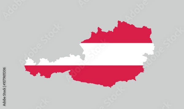 Fototapeta Austria Map icon. vector Map of Austria in Flag colors.
