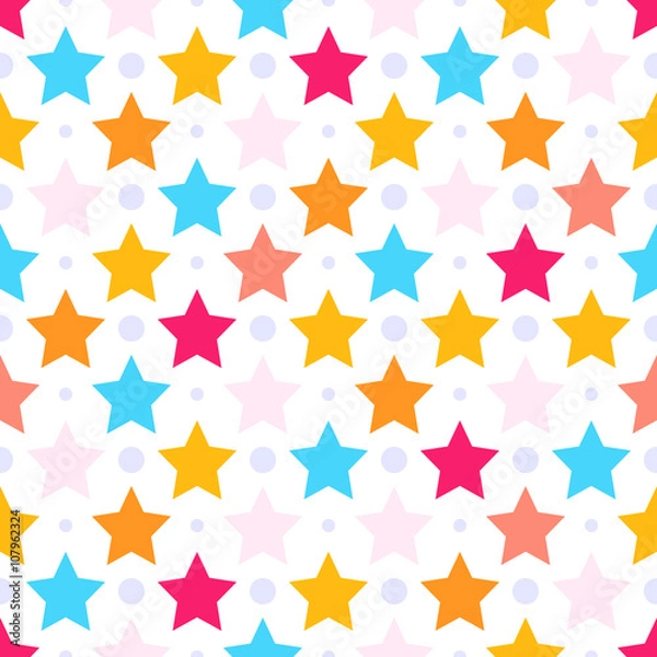 Obraz Vector seamless vector pattern with colorful stars.