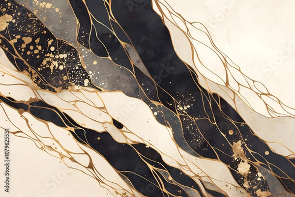 Fototapeta Golden Marble Abstraction