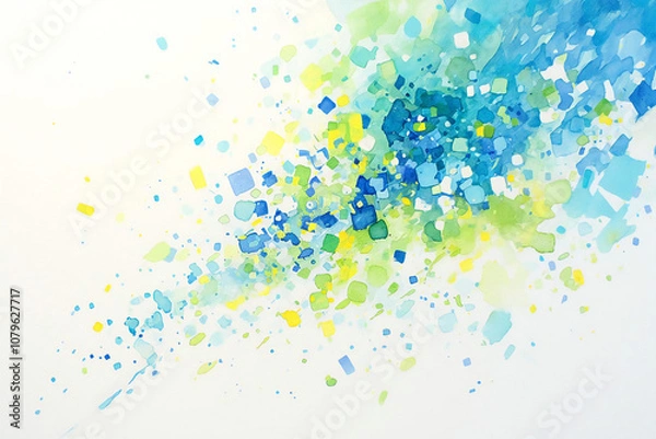 Obraz カラフルな水彩の抽象アートと有機的な形