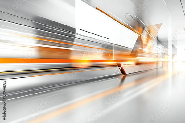 Fototapeta Futuristic Orange and Gray Abstract Geometric Background