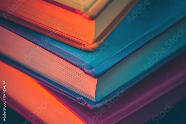 Fototapeta A Stack of Books with Colorful Hues