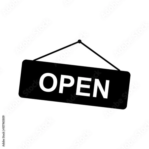 Fototapeta Open sign. Vector icon