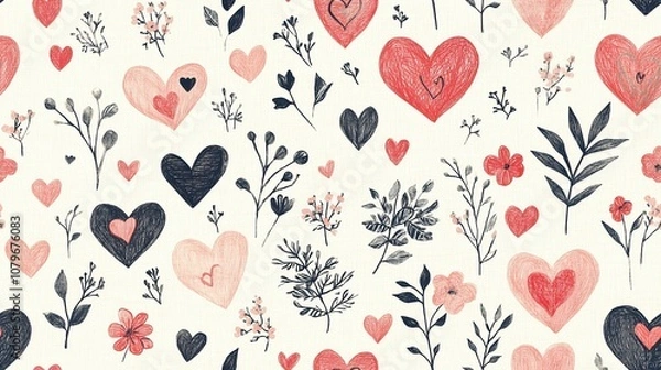 Fototapeta Subtle Love Tones in Seamless Art