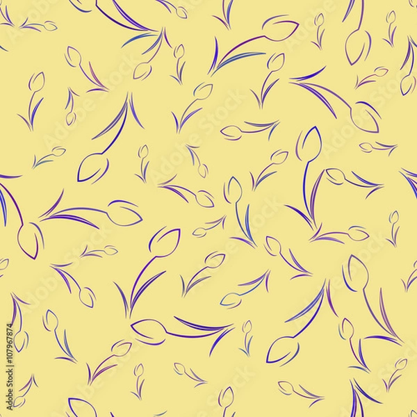 Fototapeta Seamless background with tulips.