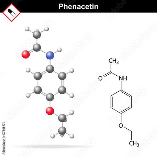 Fototapeta Phenacetin chemical structure