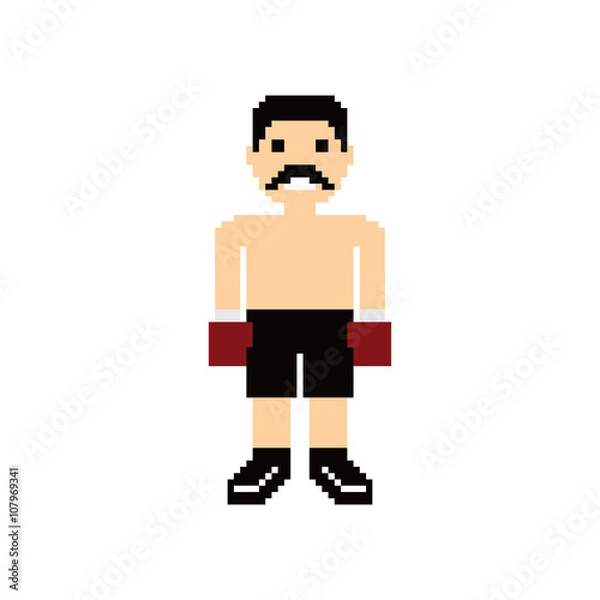 Obraz pixel people boxer avatar