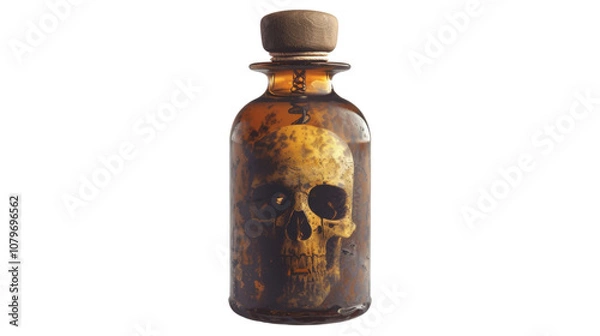 Fototapeta Poison bottle on white transparent background
