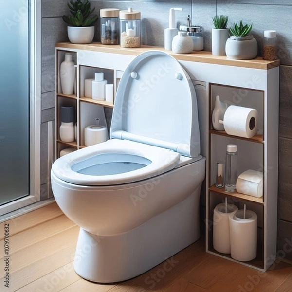 Fototapeta Compact Toilet A small space saving toilet ideal for tiny bathro
