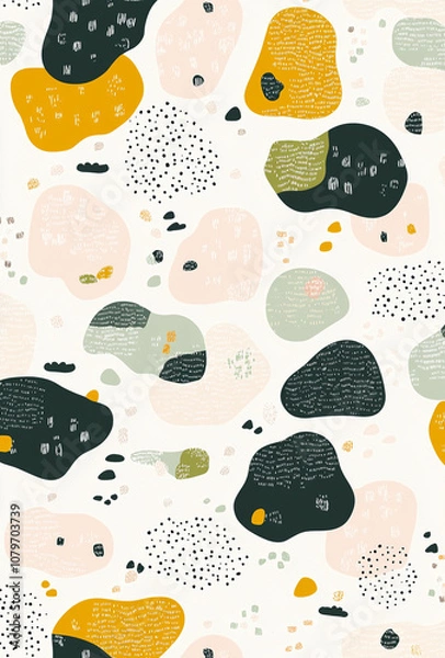 Fototapeta Colorful abstract shapes create playful and modern design