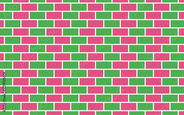 Obraz Red and pink bricks seamless pattern 