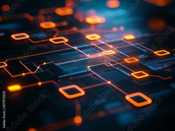 Fototapeta Generate a graphic explaining the business process flow, using arrows and icons