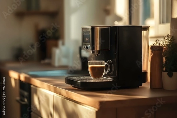 Obraz Modern Coffee Machine with Espresso Glass