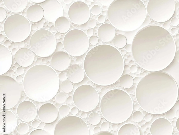 Fototapeta Abstract background with white circles of different sizes.