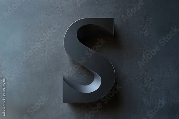 Obraz Sleek and modern black letter S design on a dark background