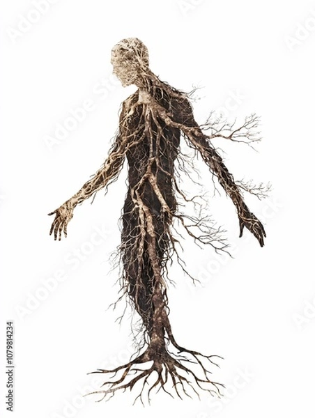 Fototapeta Stylized family tree illustrating roots and branches, representing heritage and lineage, perfect for genealogy themes.