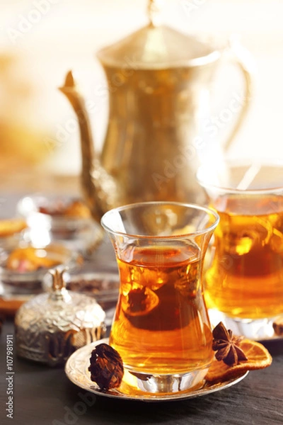 Fototapeta Tea set on the table