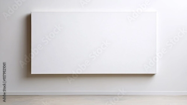 Fototapeta Art installation gallery visual art minimalist eye level blank canvas concept