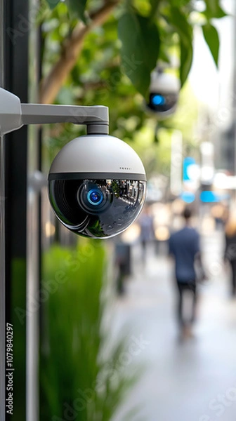 Fototapeta Enhancing public safety how iot cameras improve monitoring in urban spaces